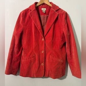 L.L. Bean Red/Orange Corduroy Blazer